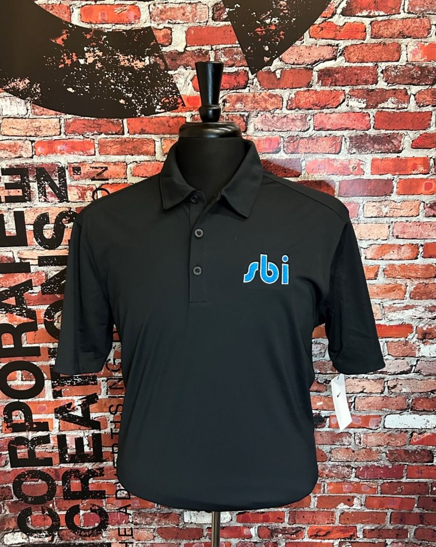 Black sport shirt embroidery by Corporate Creations of Omaha