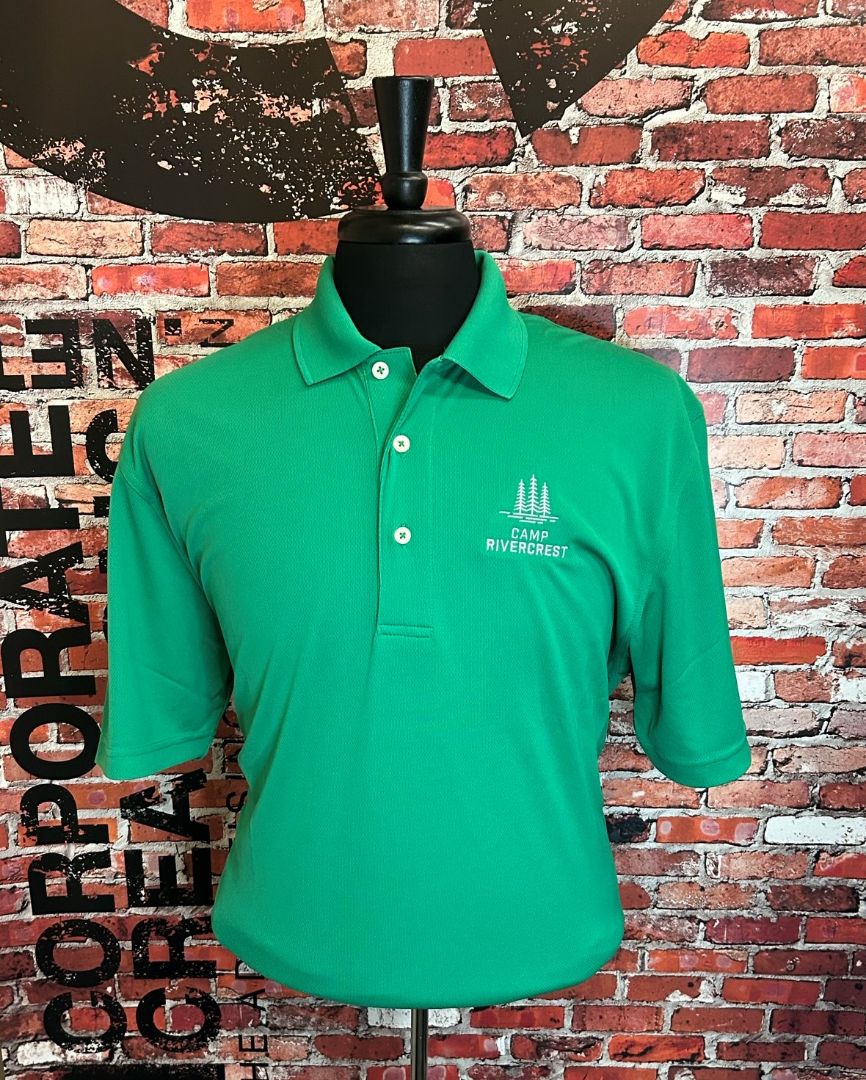 Green polo shirts embroidery from Corporate Creations of Omaha