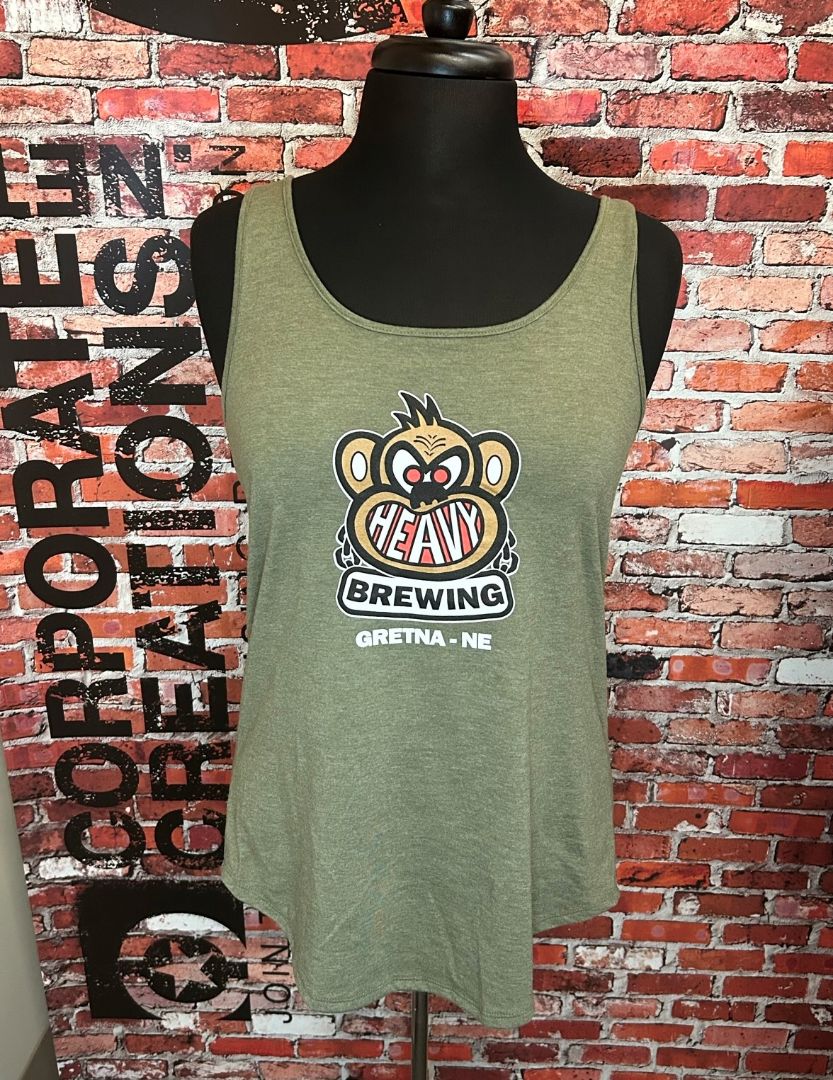 Green tank top screen printing from Corporate Creations in Omaha