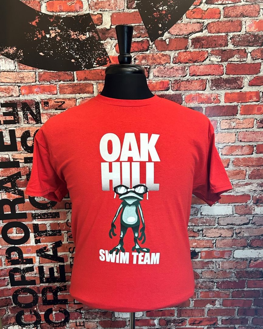 Red t-shirt screen printed by Corporate Creations of Omaha
