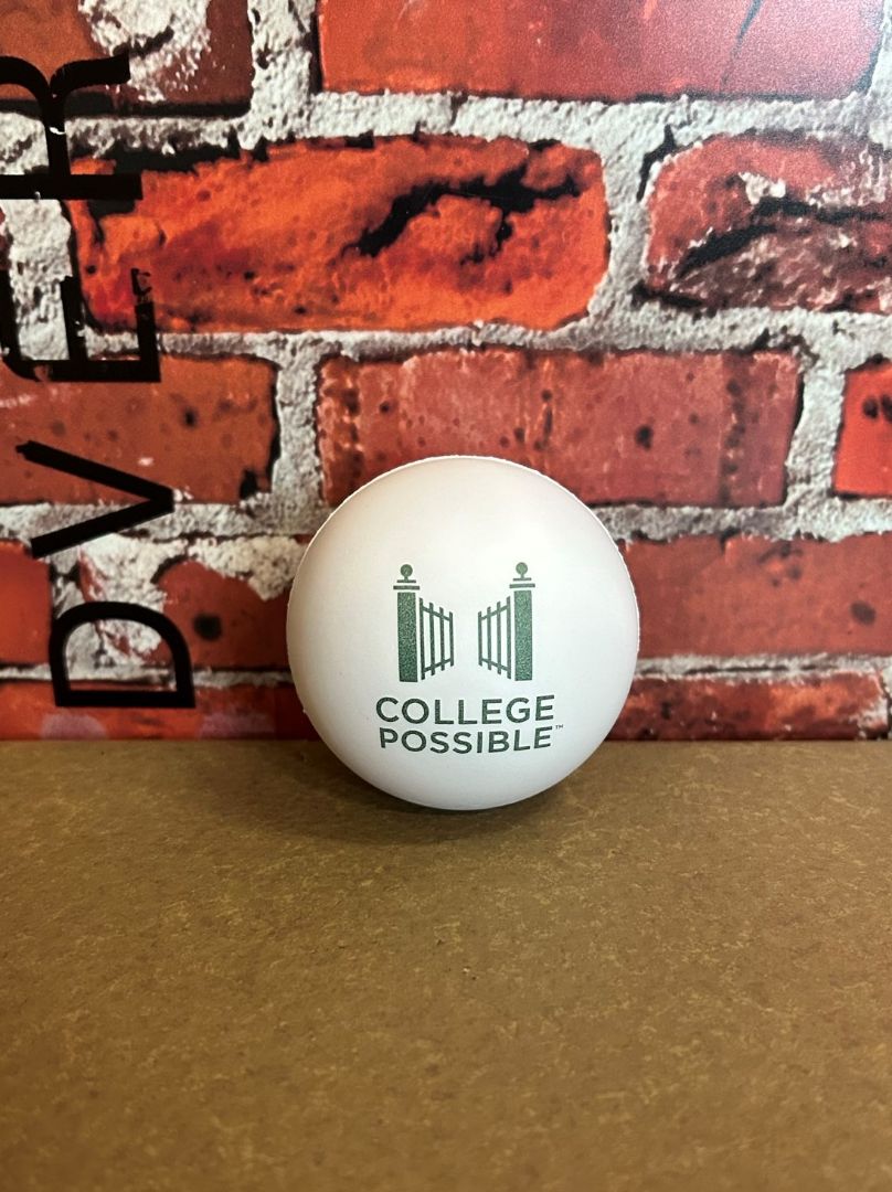 White stress balls promotional items from Corporate Creations from Omaha